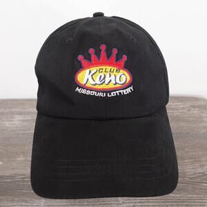 Club Keno Missouri Lottery Hat Black‎ Adjustable Baseball Cap Mens Cotton